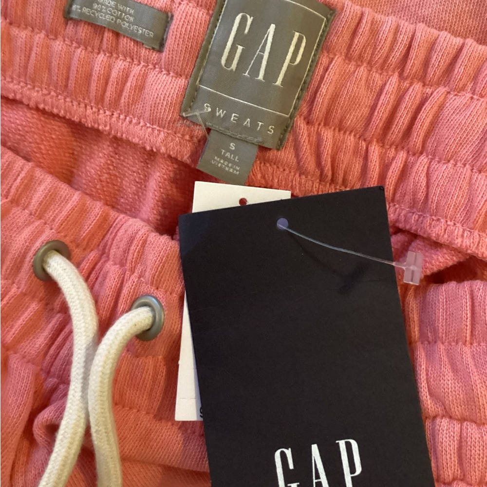 GAP SOFT JOGGER SWEATPANTS /POCKETS ROPE TIE/HAND DYED APPLE BLOSSOM PINK SMALL - Picture 2 of 13